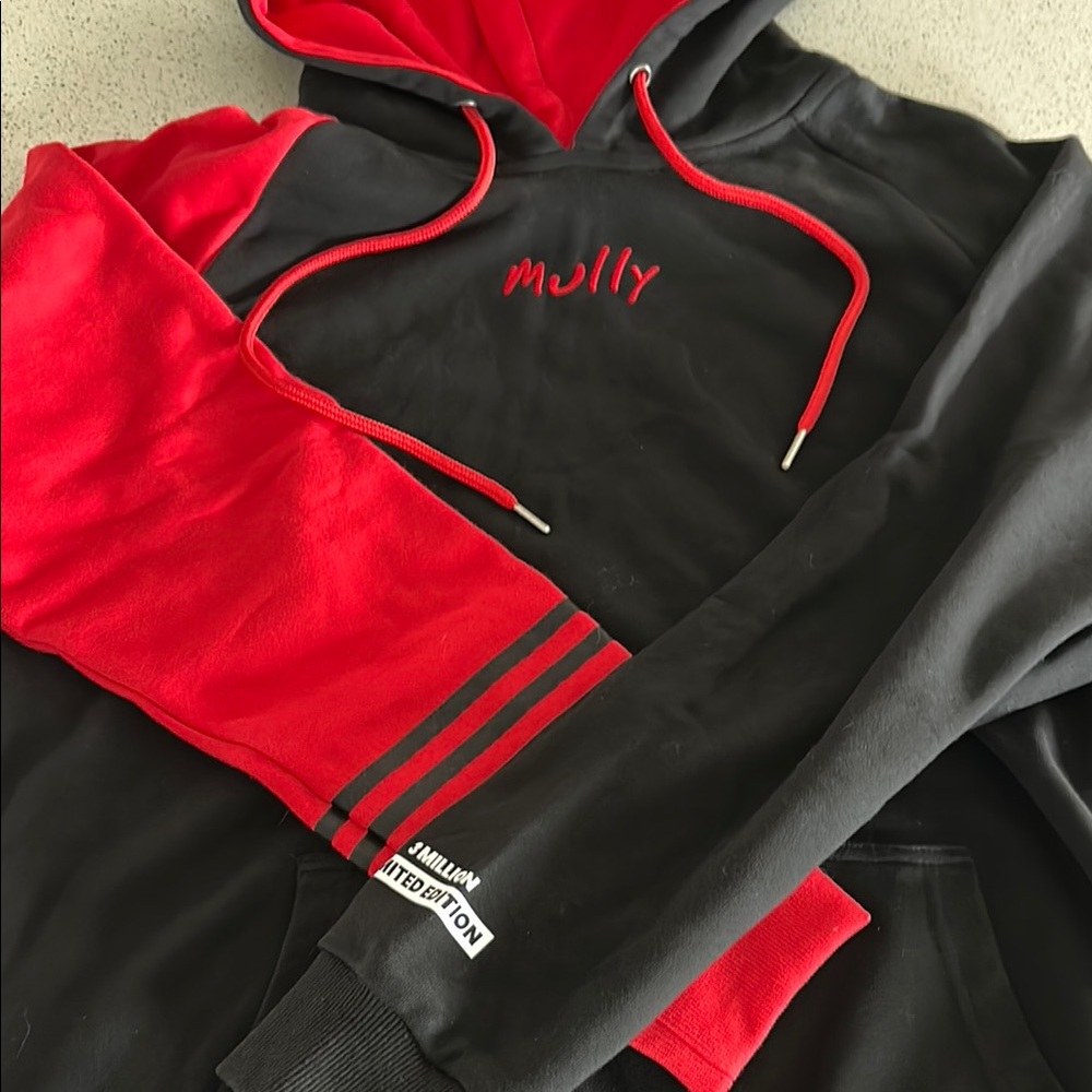 Mully Black and Red Hoodie - Picture 3 of 5